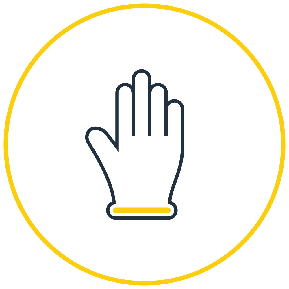 An icon depicting a nitrile glove