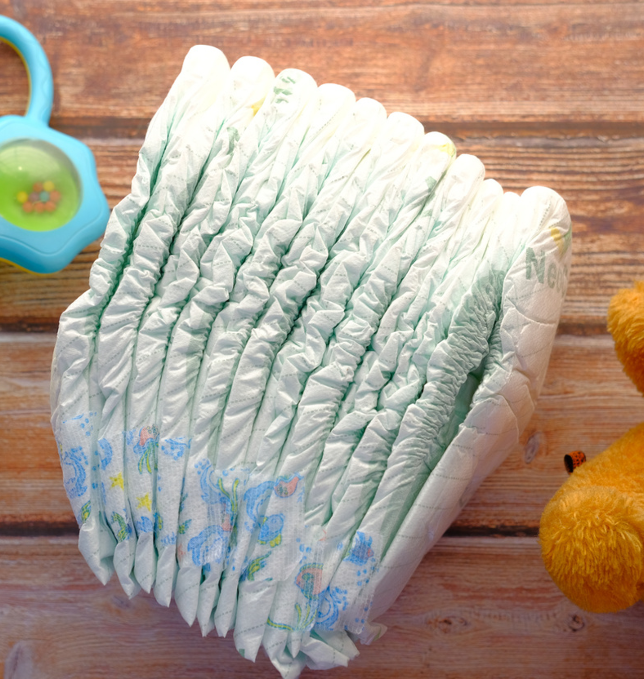 Stack of Clean Diapers